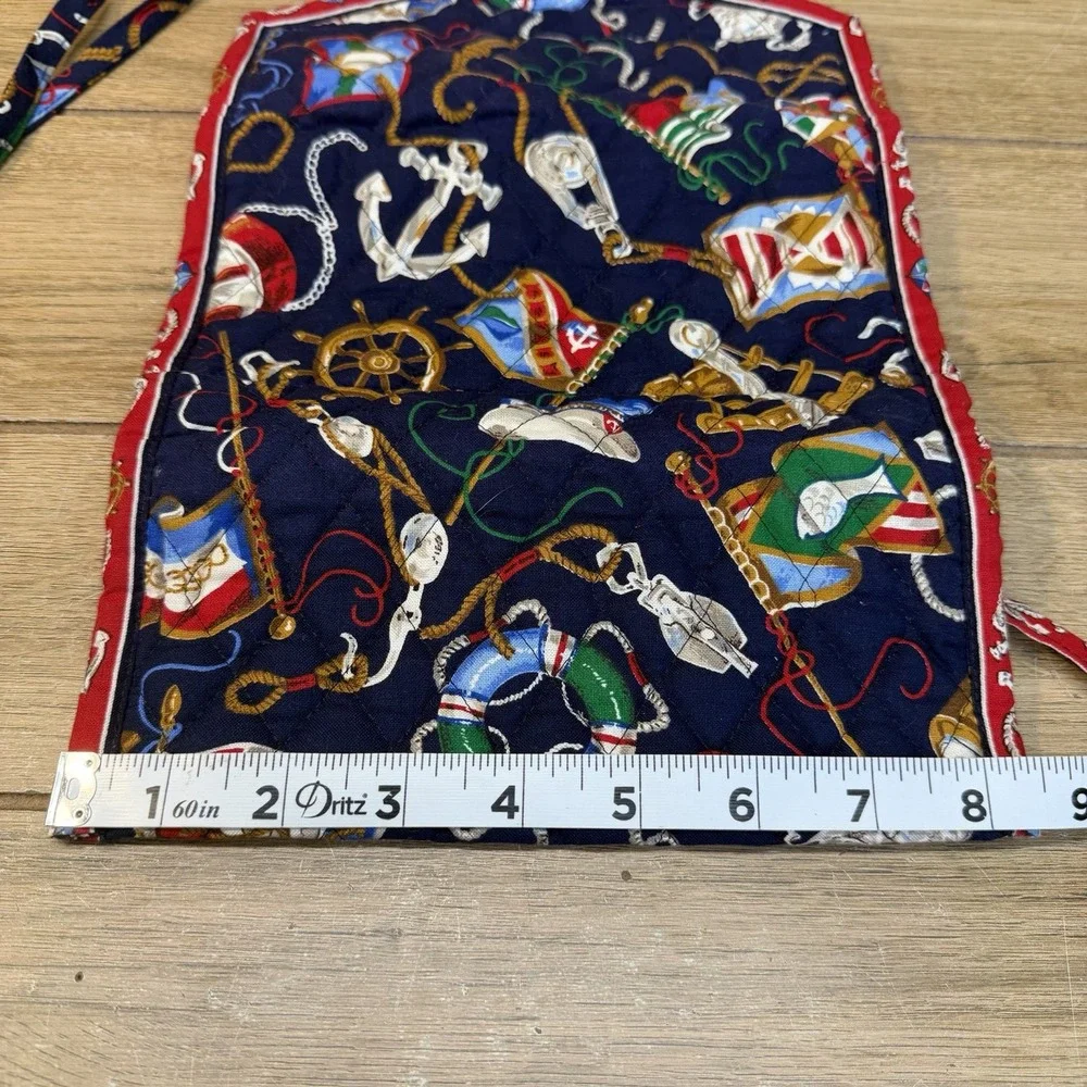 Vtg Vera Bradley Regatta Nautical Roll-Up Cosmetic Travel Bag Retired Rare NWT